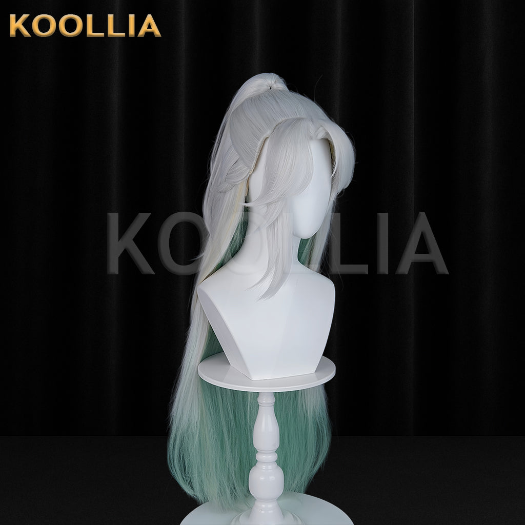 Honor of Kings Hou Yi Silver Green Long Hair Basic Wig