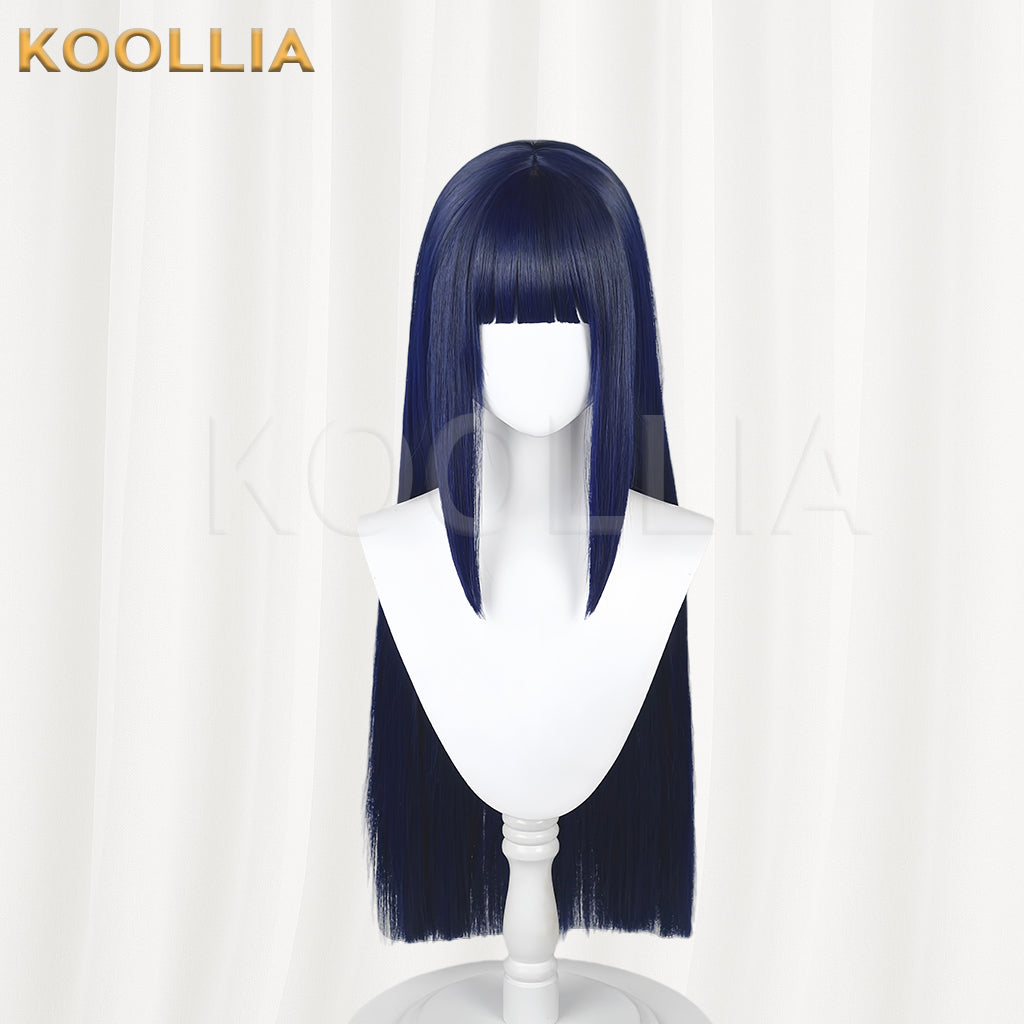Naruto Hyuga Hinata Long Dark Blue Hair Basic Wig