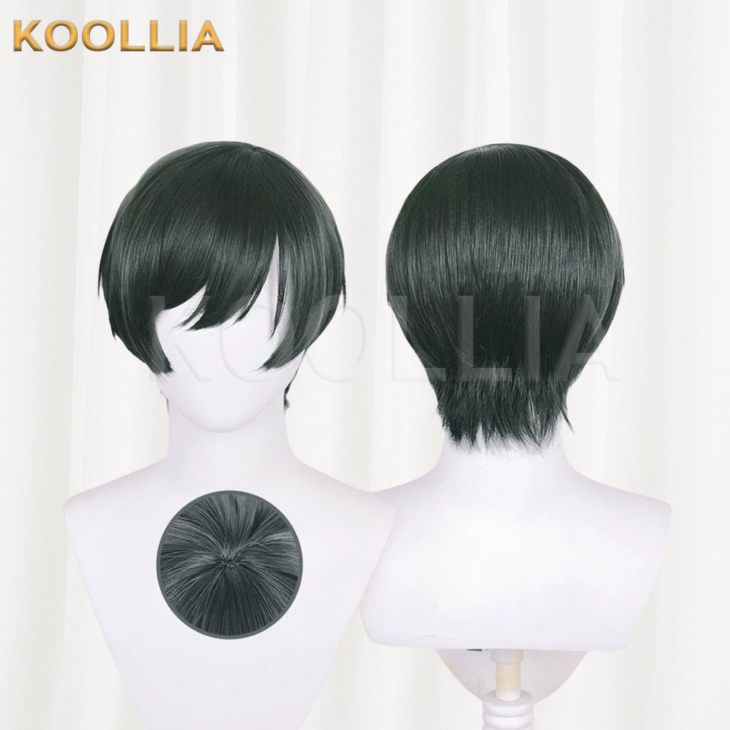 Blue Lock Rin Itoshi Short Green Hair Basic Wig