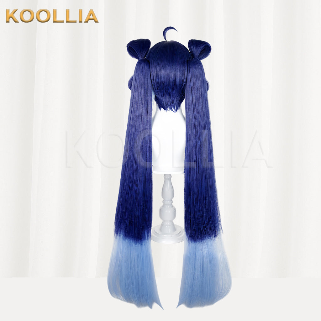 Wuthering Waves Iuno Long Blue Hair Basic Wig