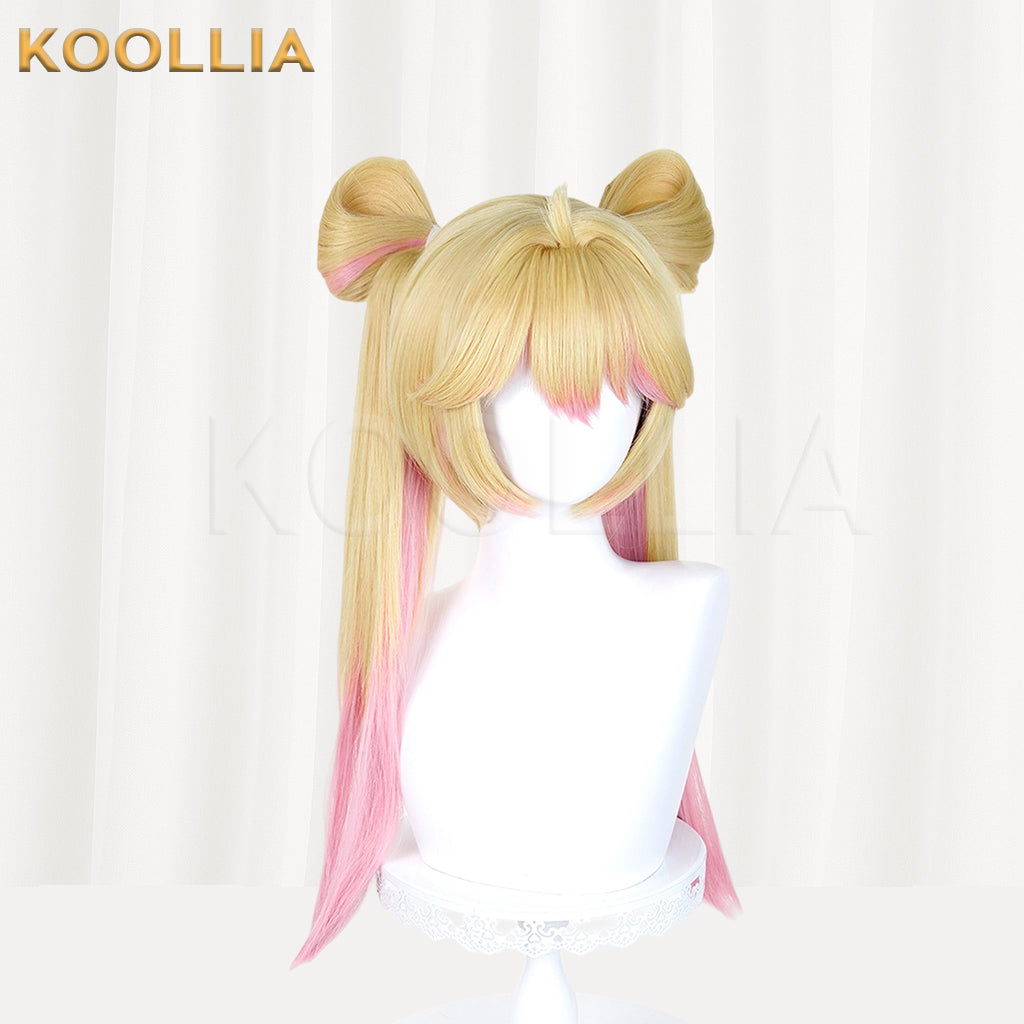 Overwatch Juno Long Blonde Pink Hair Basic Wig