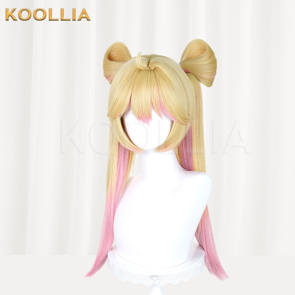 Overwatch Juno Long Blonde Pink Hair Basic Wig