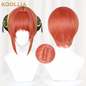 Gintama Kagura Short Orange-red Hair Basic Wig - KOOLLIA