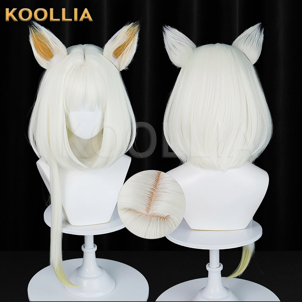 Arknights Kal'tsit Long White Hair Basic Wig
