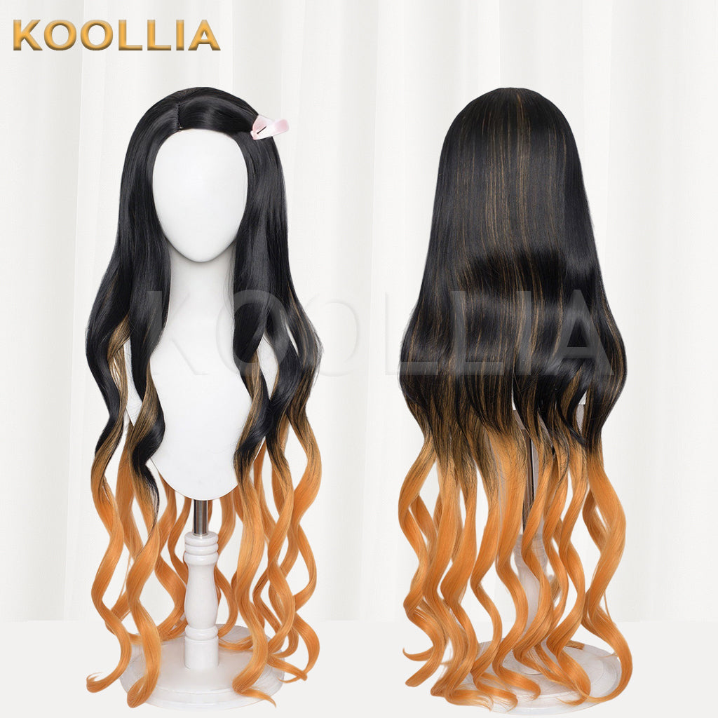 Demon Slayer Kamado Nezuko Lange Mix Haar Basic Perücke