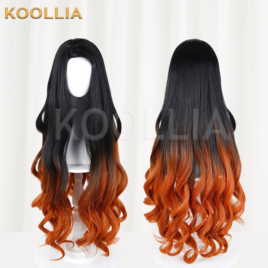 Demon Slayer Kamado Nezuko Long Mix Hair Peruca Básica