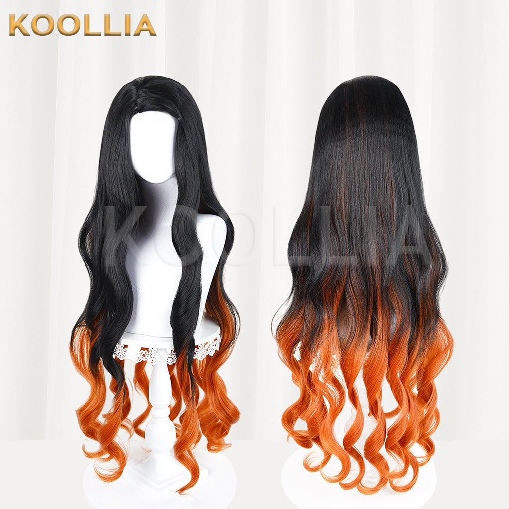 Demon Slayer Kamado Nezuko Lange Mix Haar Basic Perücke