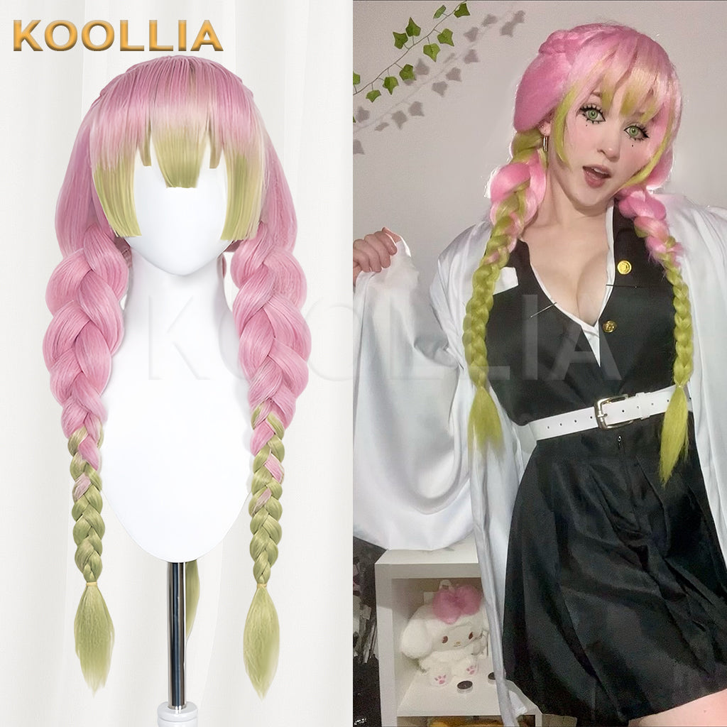 Demon Slayer Kanroji Mitsuri Lange Mix Haar Basic Perücke