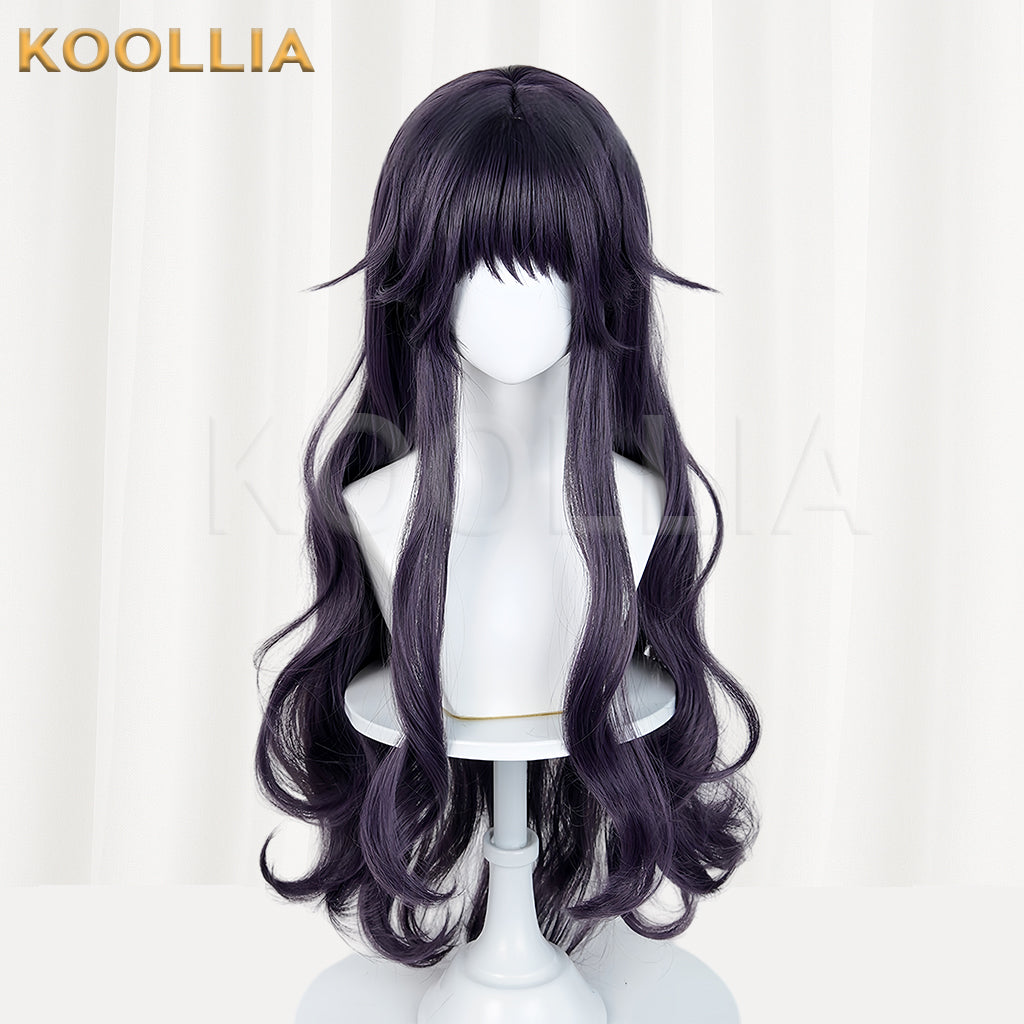 The Fragrant Flower Blooms with Dignity Kaoruko Waguri Long Purple Hair Basic Wig