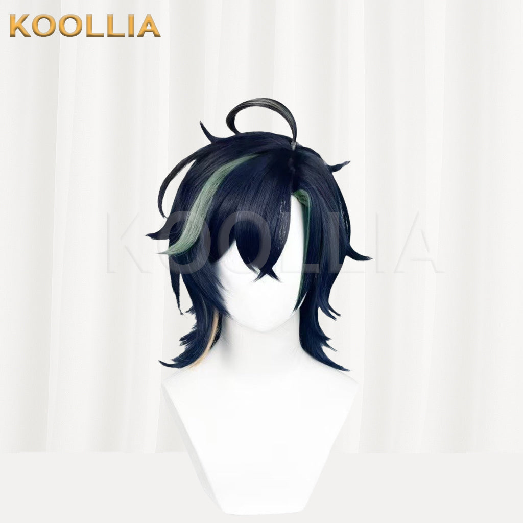 Genshin Impact Kinich Kurze dunkelblaue Haare Basic Perücke