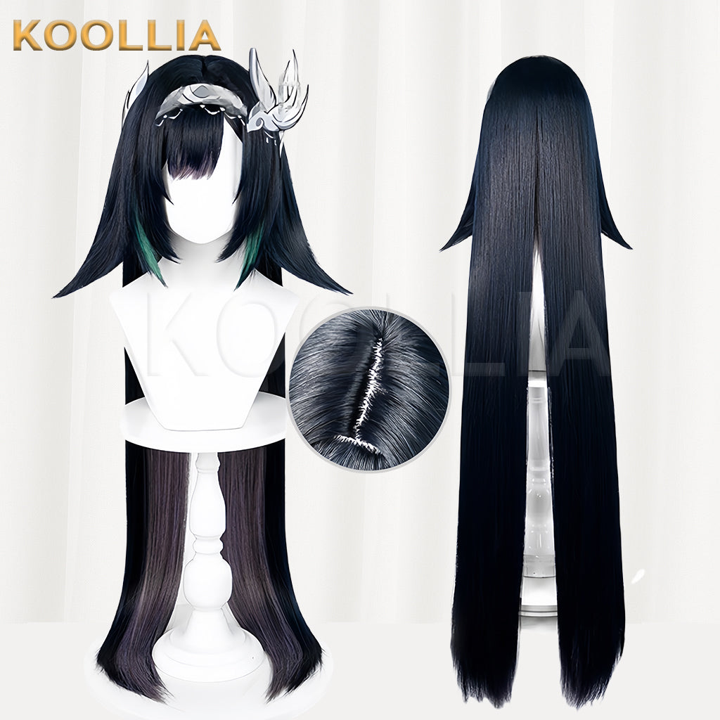 Genshin Impact Lan Yan Lange schwarze Haare Basic Perücke