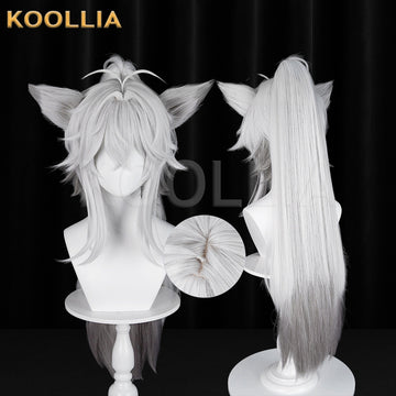 Multi-angle display of Arknights Lappland the Decadenza long mix hair basic wig