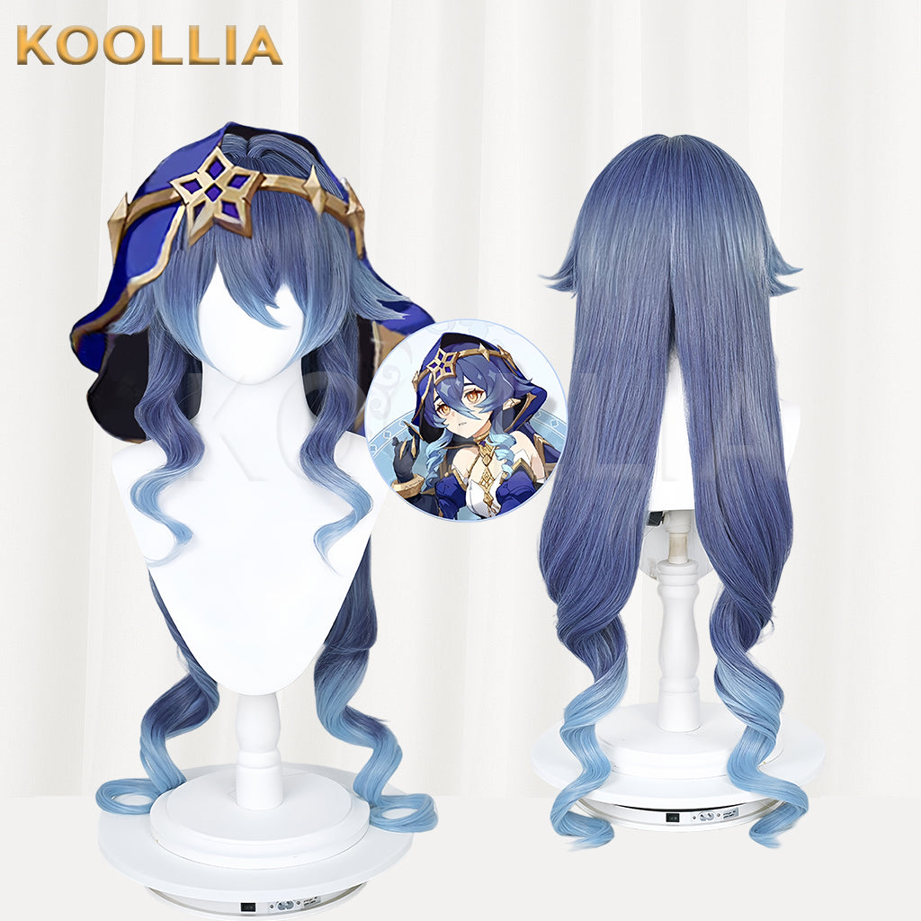 Genshin Impact Layla Long Blue Hair Basic Wig