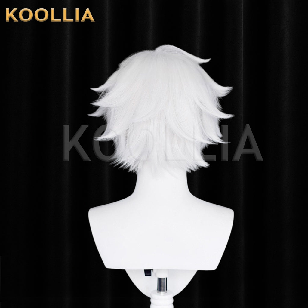 Link Click Lu Guang Short White Hair Basic Wig