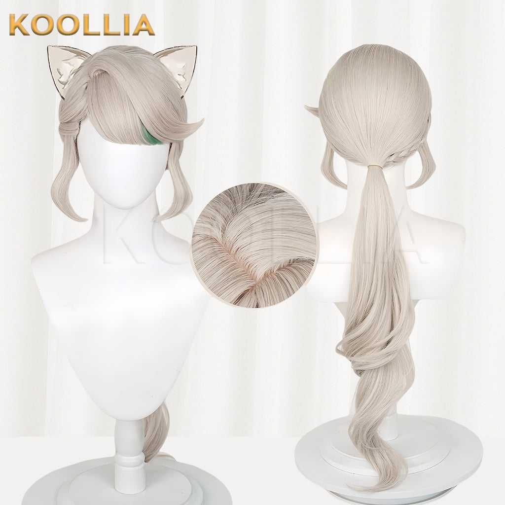 Genshin Impact Lynette Long Silver Hair Basic Wig