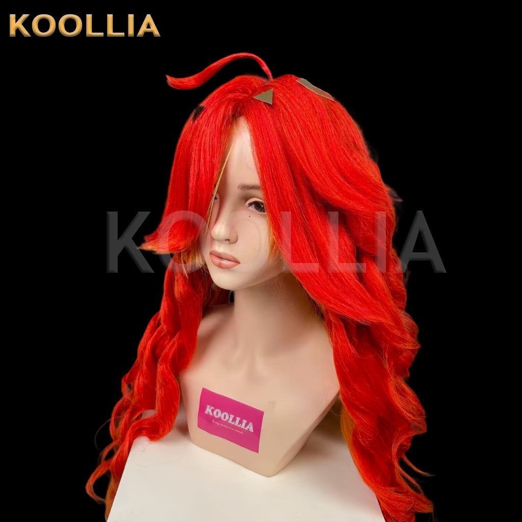 Genshin Impact Mavuika Long Red Hair Styled Basic Wig