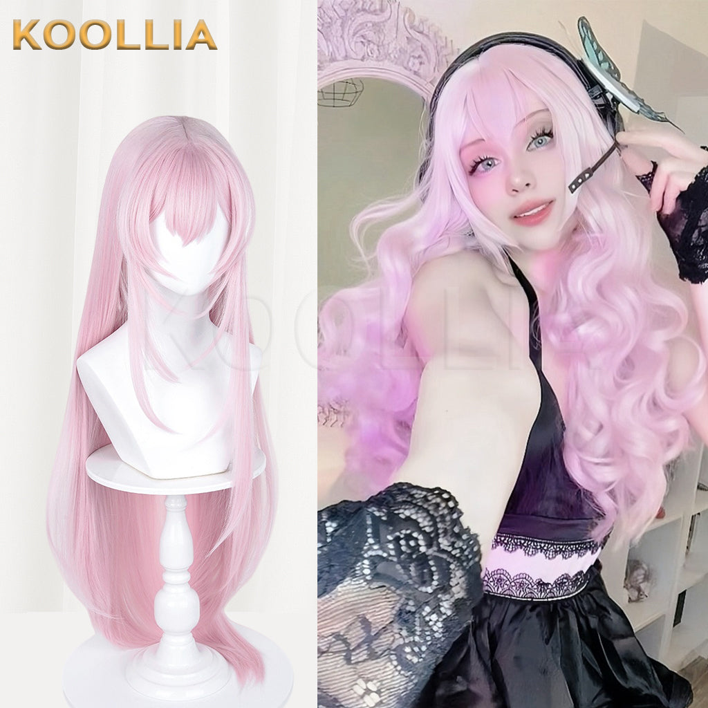 Virtuelle Sängerin Megurine Luka Lange rosa Haare Basic Perücke