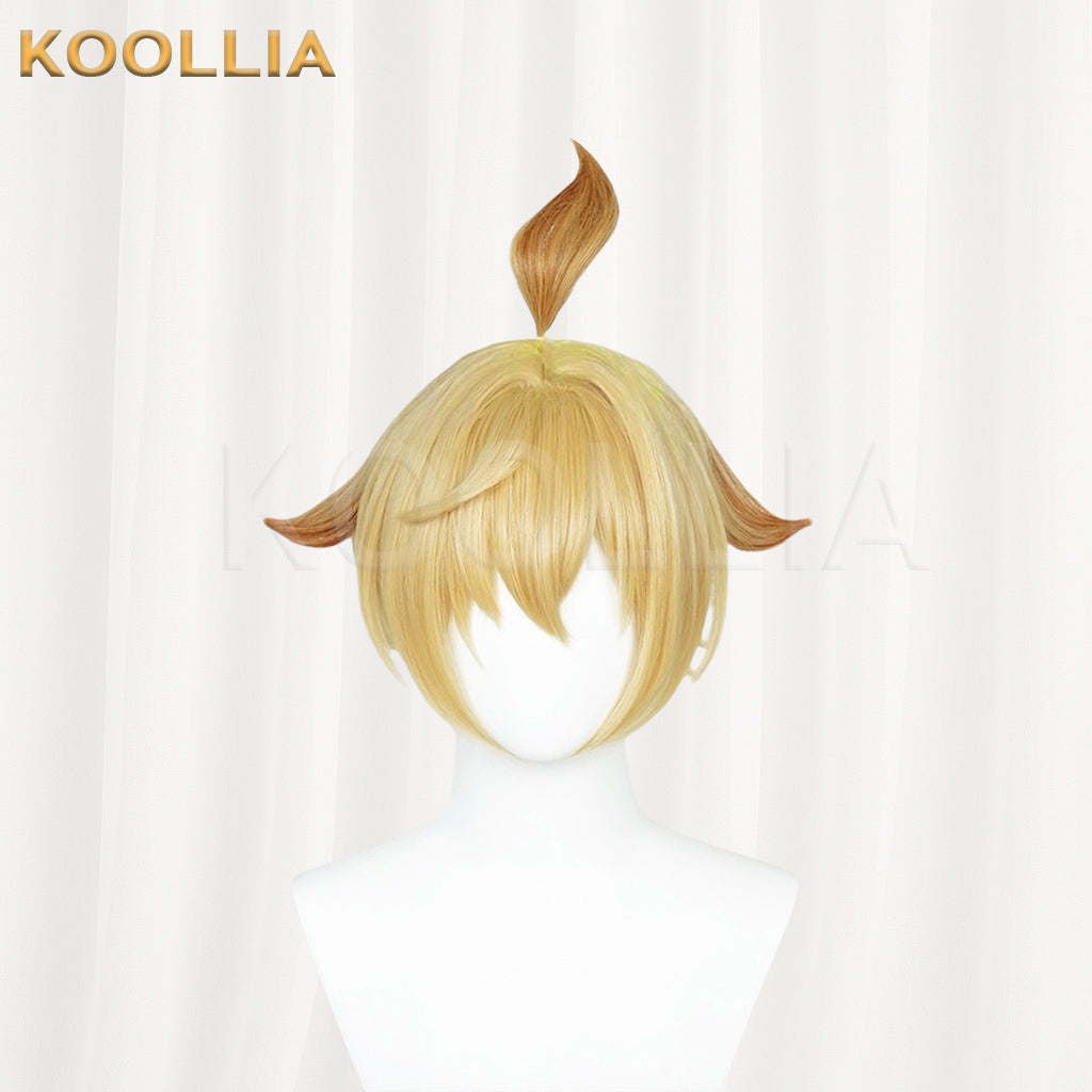 Genshin Impact Mika Short Yellow Hair Basic Wig