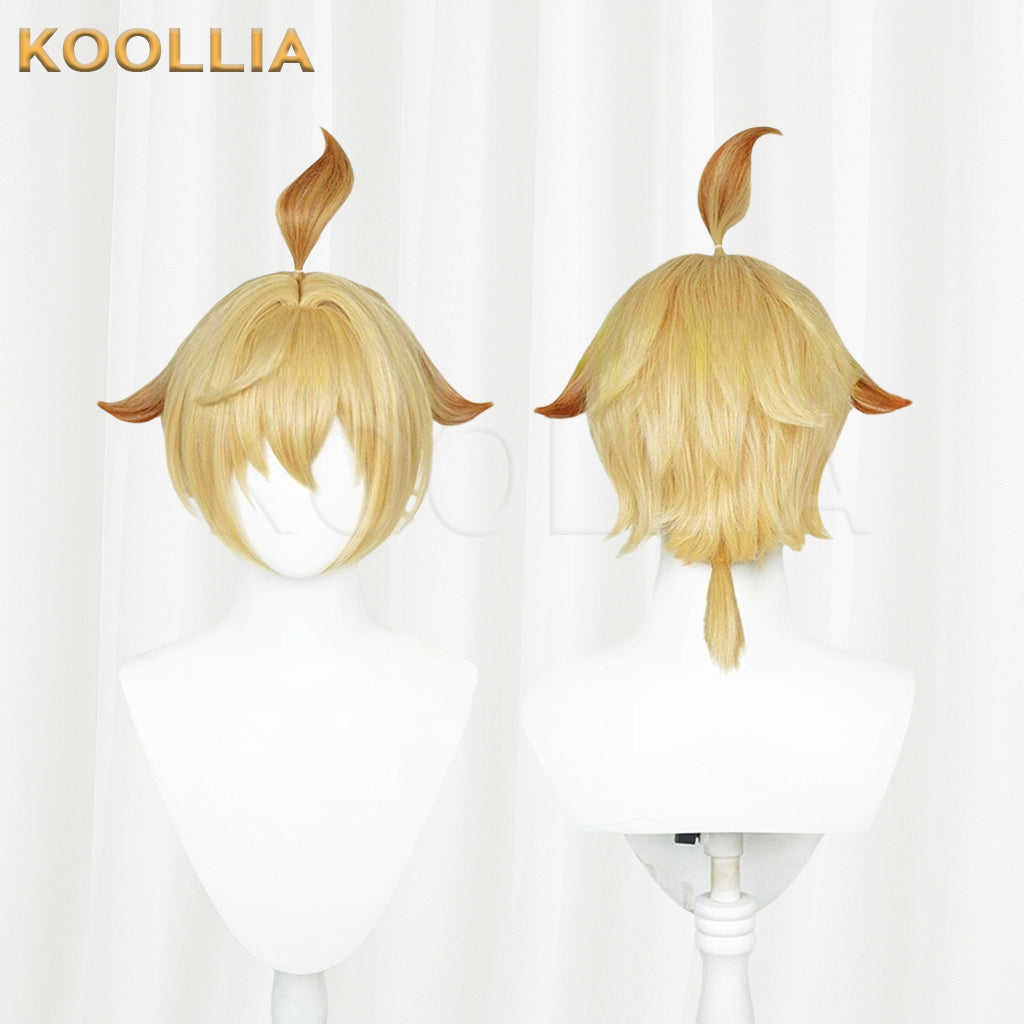 Genshin Impact Mika Short Yellow Hair Basic Wig