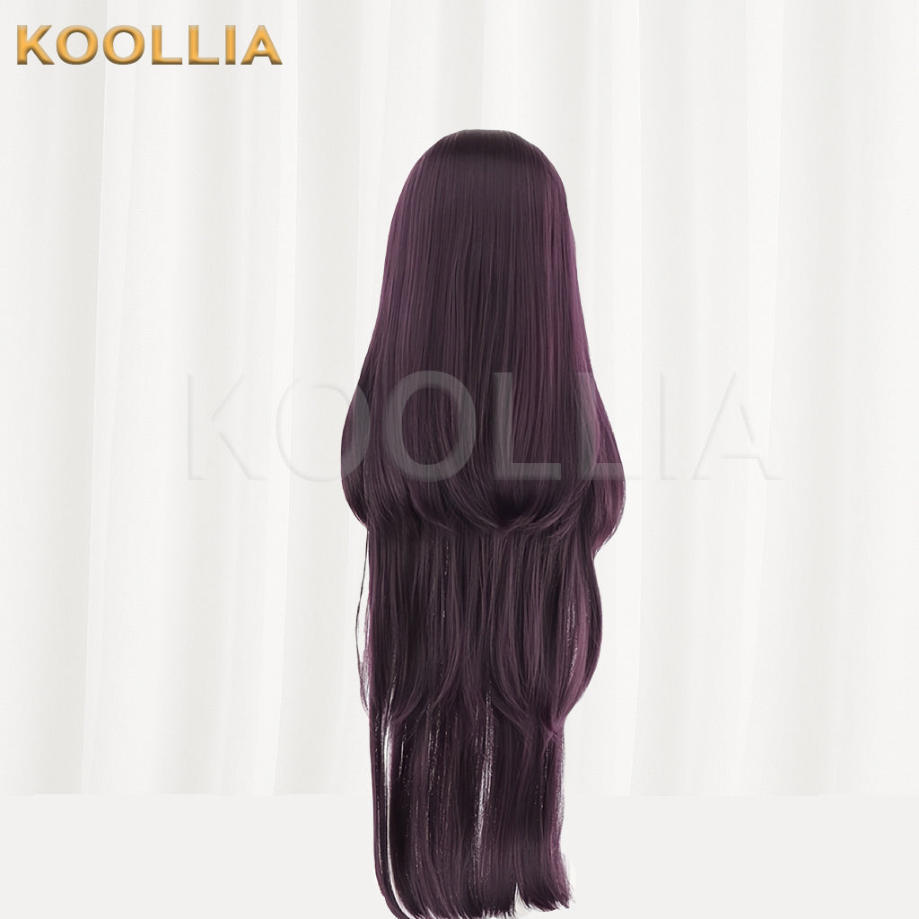 Danganronpa Mikan Tsumiki Long Dark Purple Hair Basic Wig