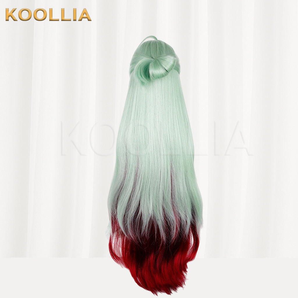 Arknights Mitm Long Green Red Hair Basic Wig