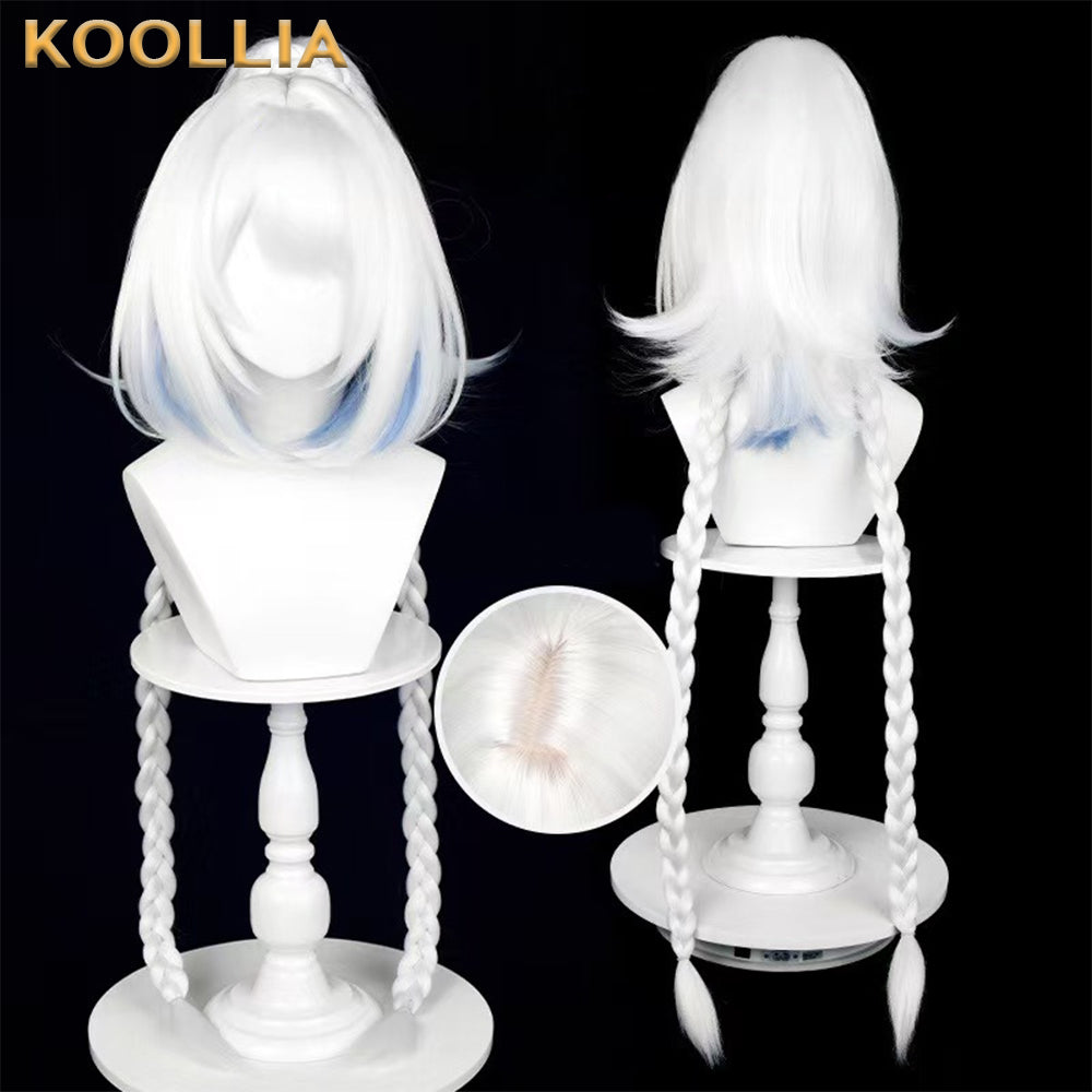 Genshin Impact Mualani Long White Blue Hair Basic Wig