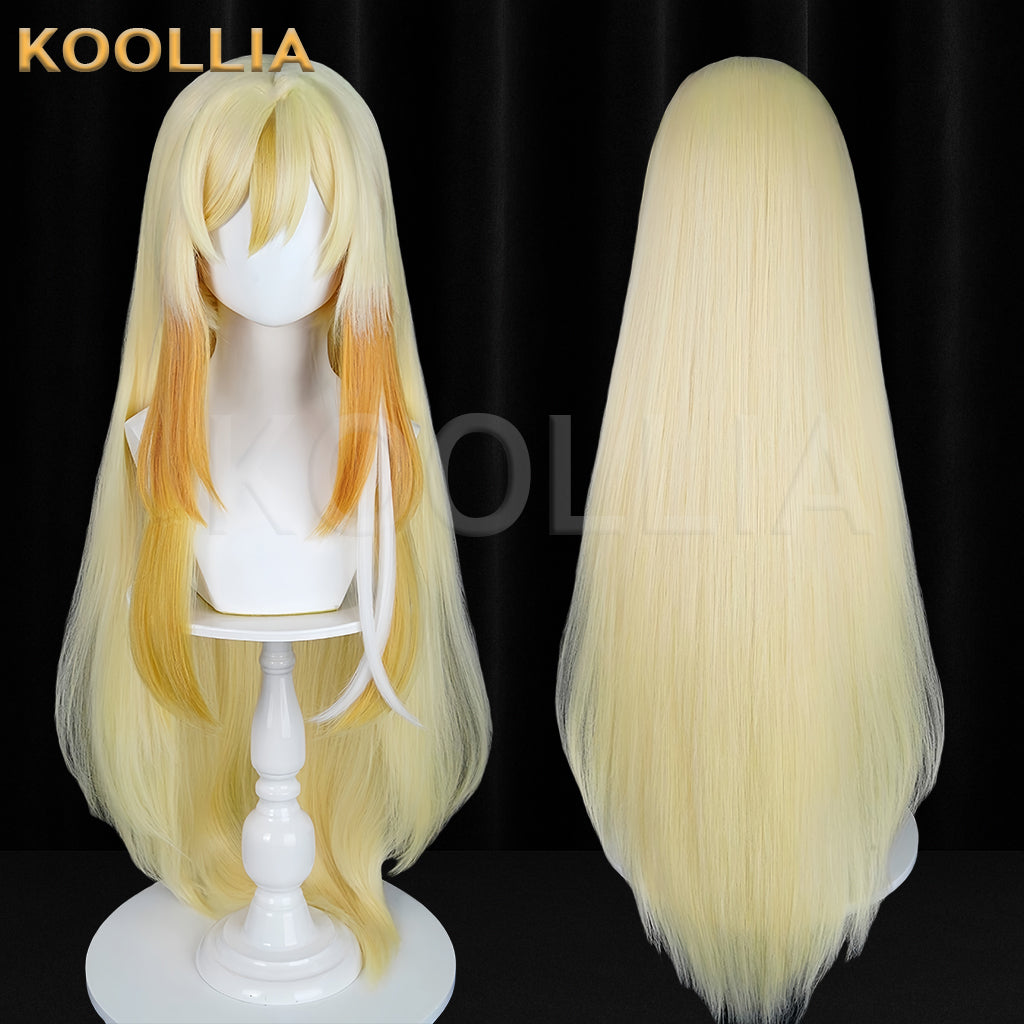 Genshin Impact Naberius Long Yellow Hair Basic Wig