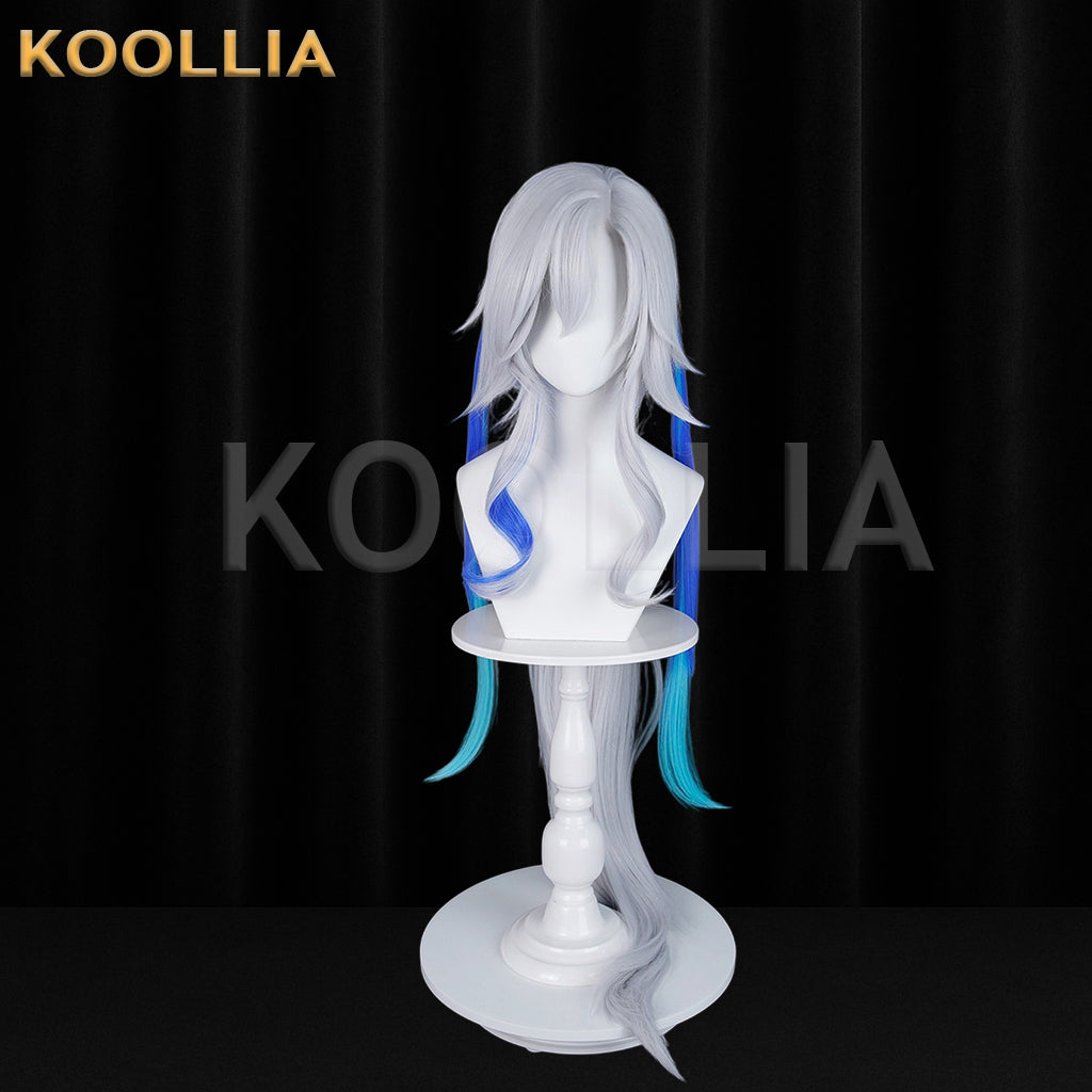 Genshin Impact Neuvillette Lantern Rite Long Sliver Blue Hair Basic Wig