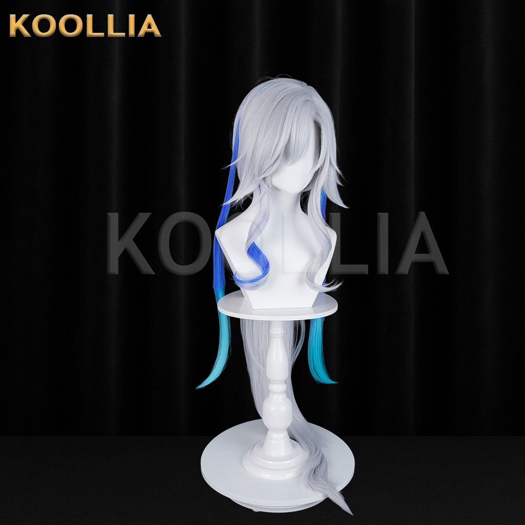 Genshin Impact Neuvillette Lantern Rite Long Sliver Blue Hair Basic Wig