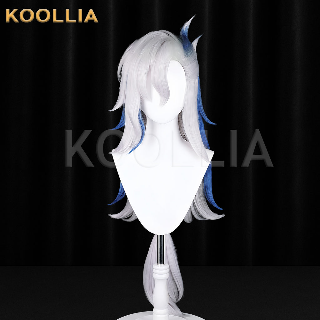 Genshin Impact Neuvollite Long Grey Hair Basic Wig