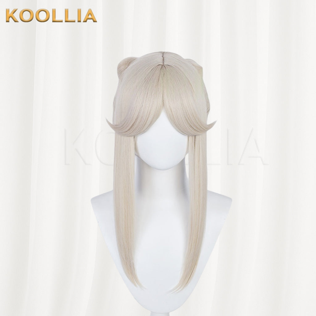 Genshin Impact Ningguang Peruca Básica Longa de Cabelo Dourado