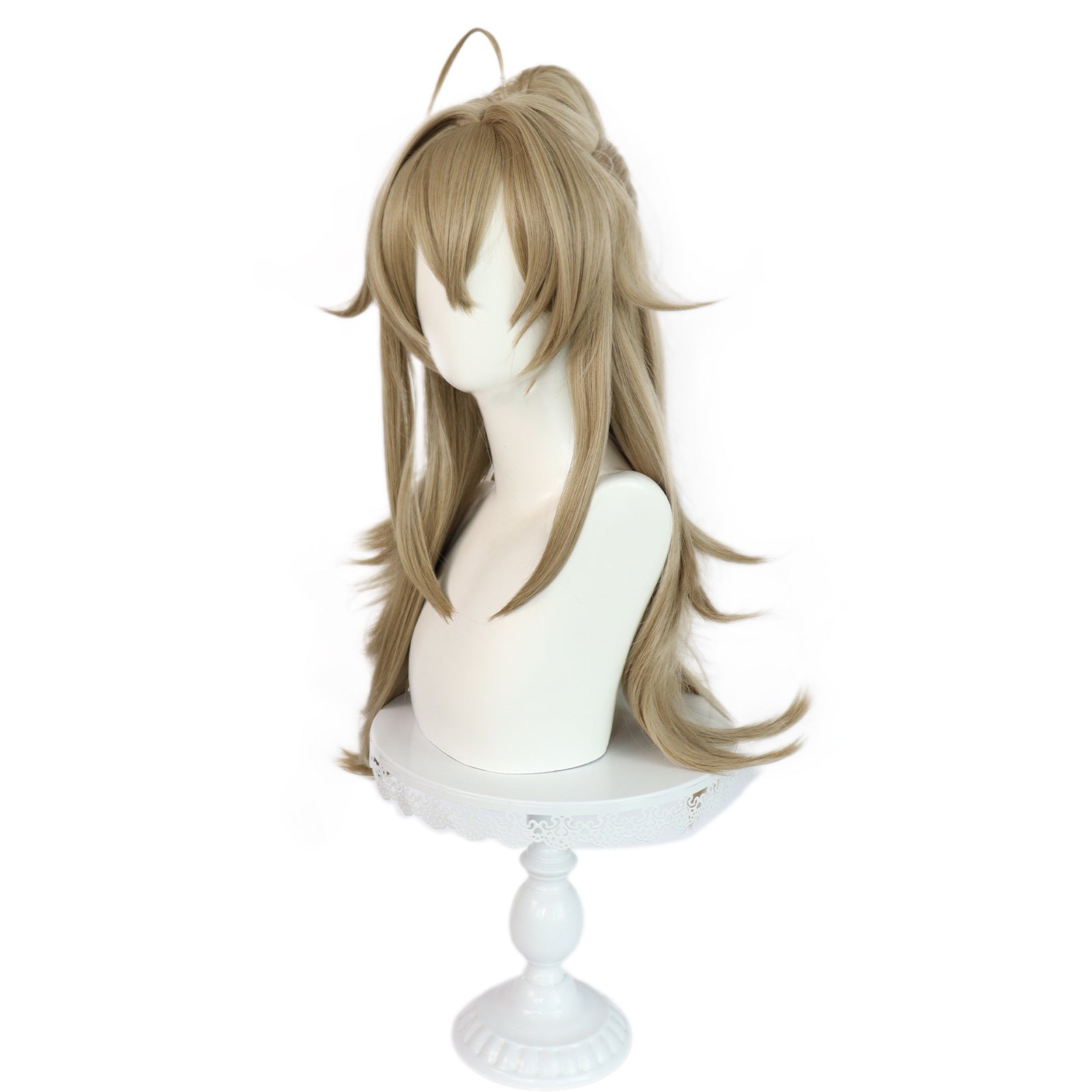 Genshin Impact Kirara Peruca longa de cabelo castanho básica