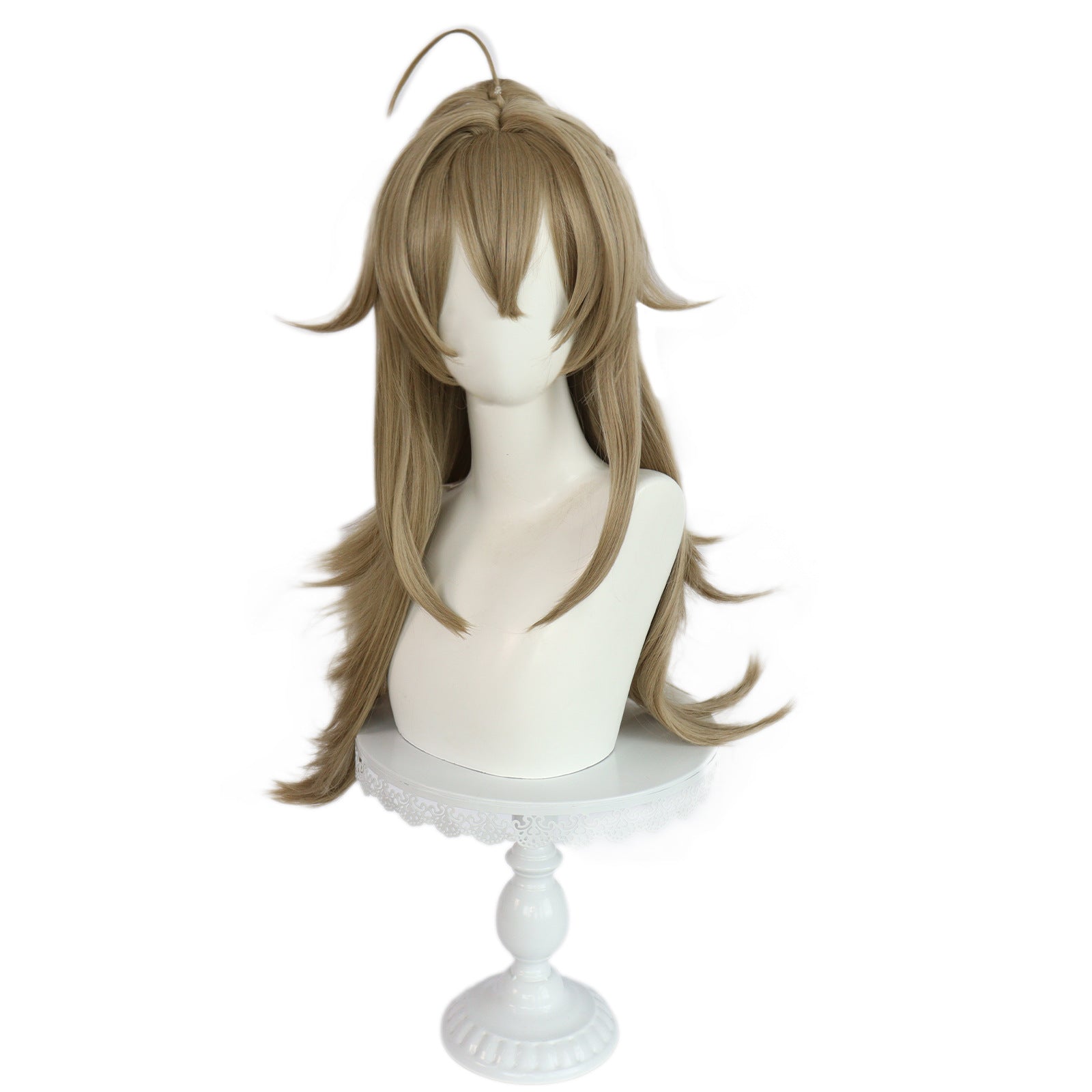 Genshin Impact Kirara Peruca longa de cabelo castanho básica