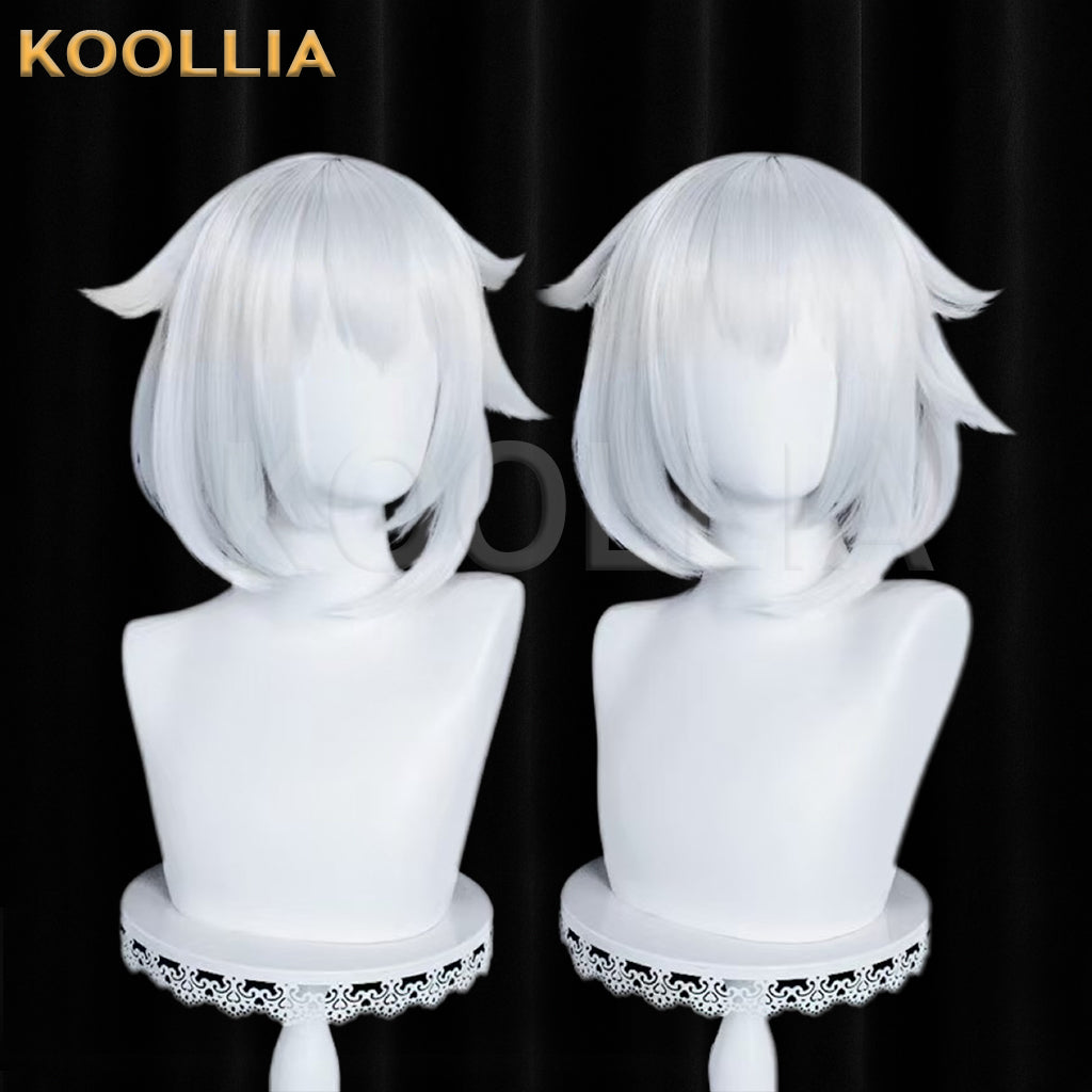 Genshin Impact Paimon Short Silver White Hair Basic Wig