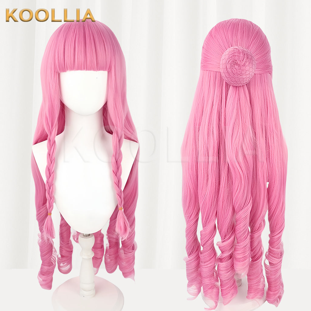 Peruca básica de cabelo longo rosa Perona One Piece