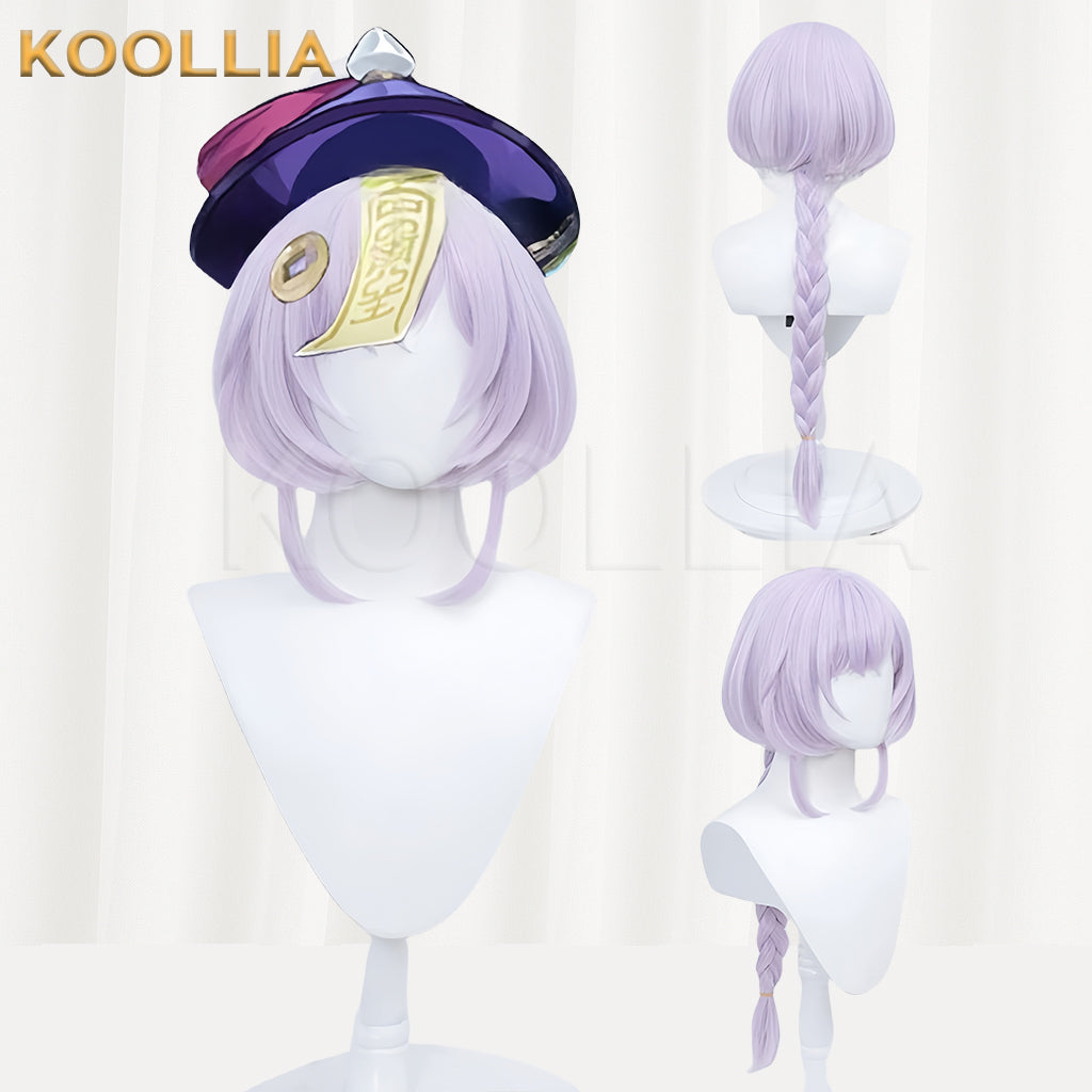 Genshin Impact Qiqi Long Purple Hair Basic Wig