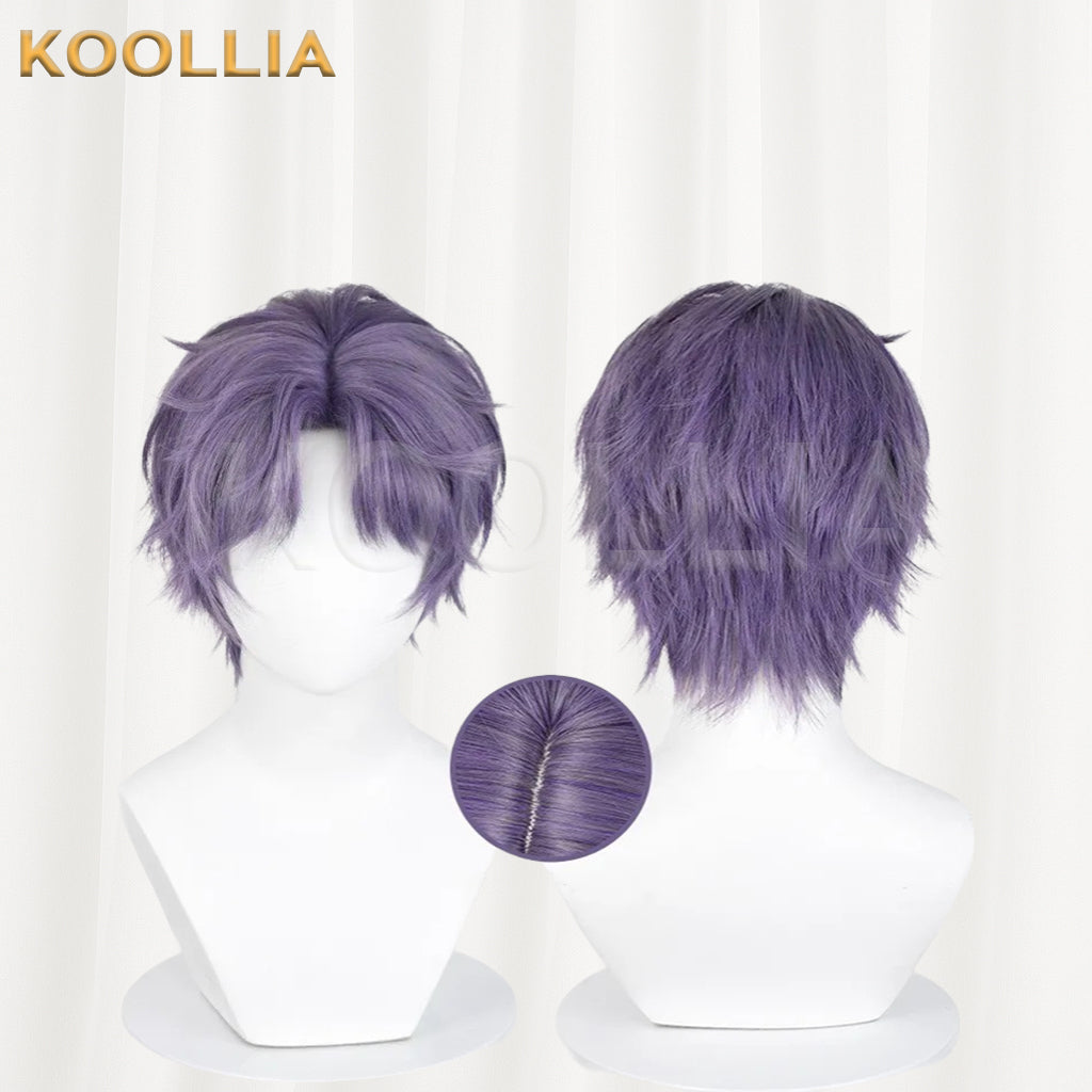 Love and Deepspace Rafayel Short Purple Hair Basic Wig