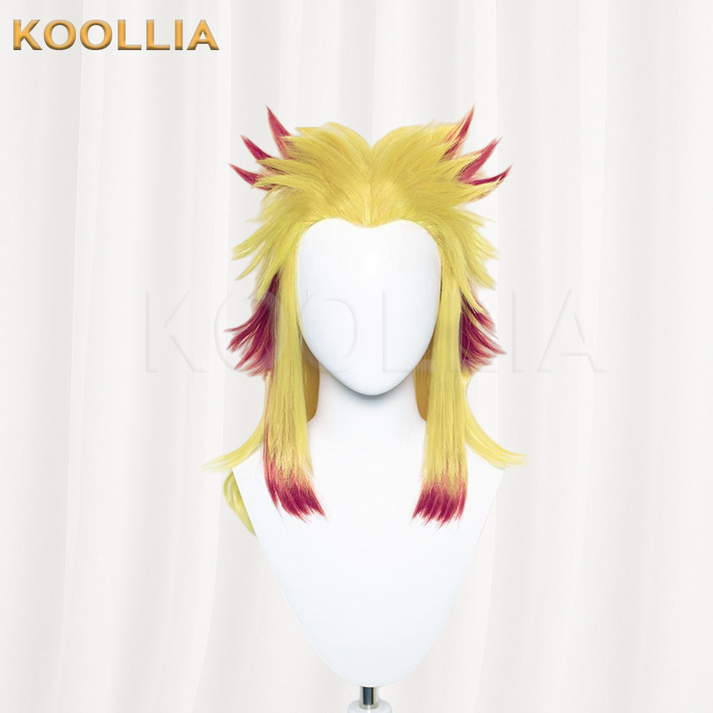Demon Slayer Rengoku Kyoujurou Long Yellow Red Hair Basic Wig