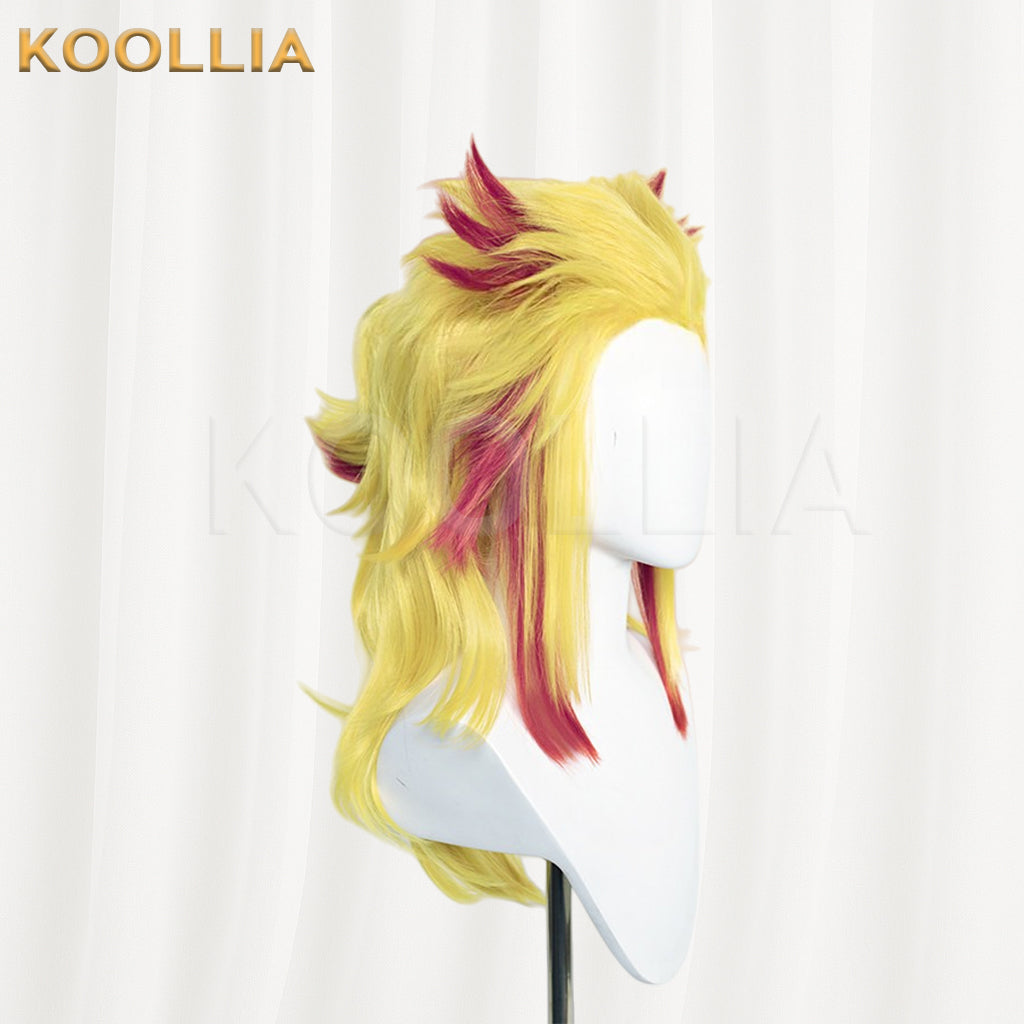 Demon Slayer Rengoku Kyoujurou Long Yellow Red Hair Basic Wig