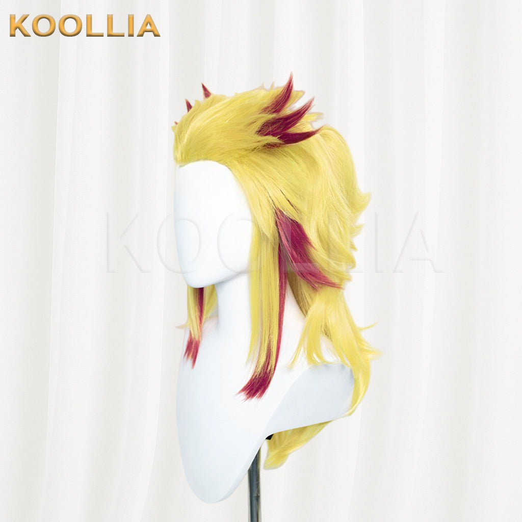 Demon Slayer Rengoku Kyoujurou Long Yellow Red Hair Basic Wig