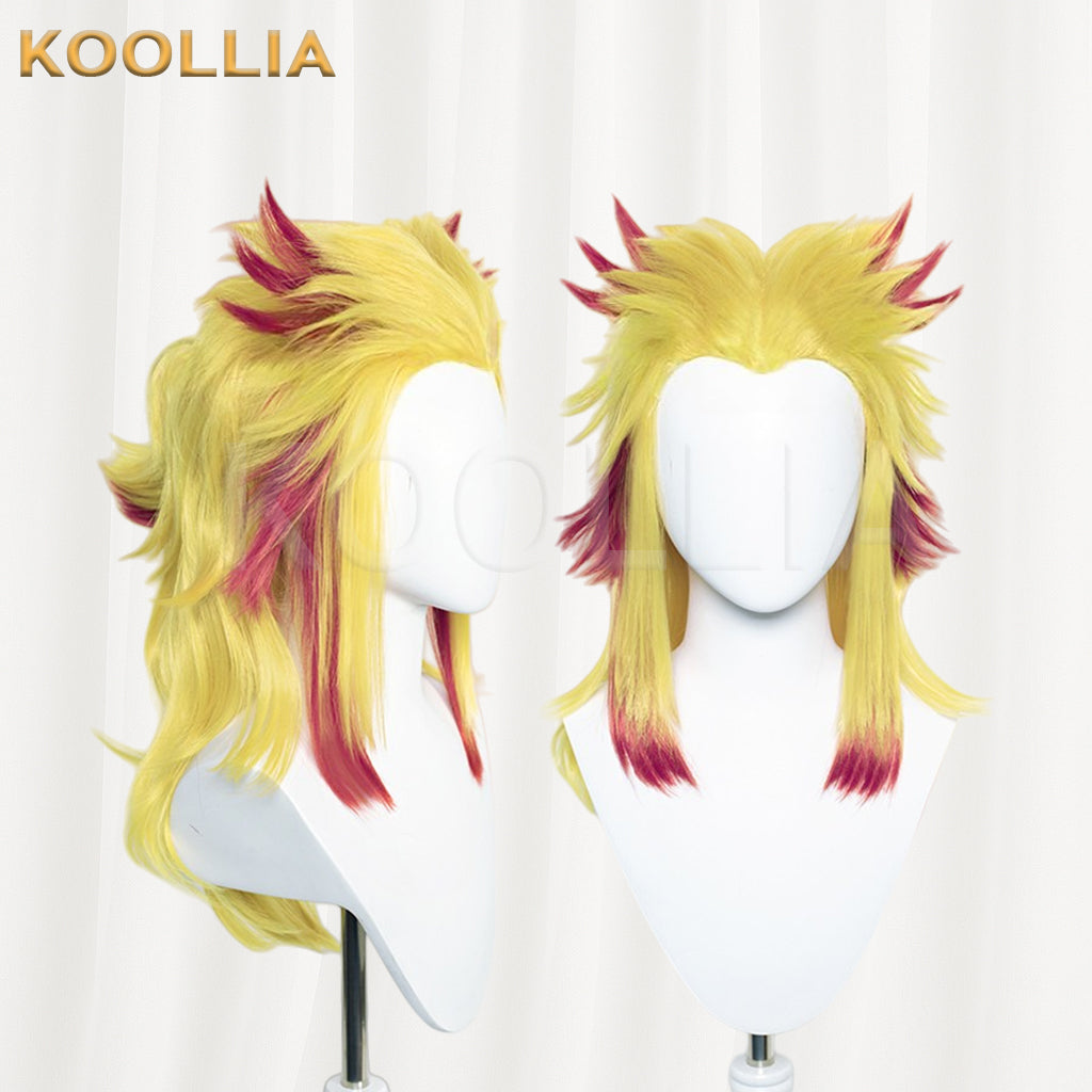 Demon Slayer Rengoku Kyoujurou Long Yellow Red Hair Basic Wig