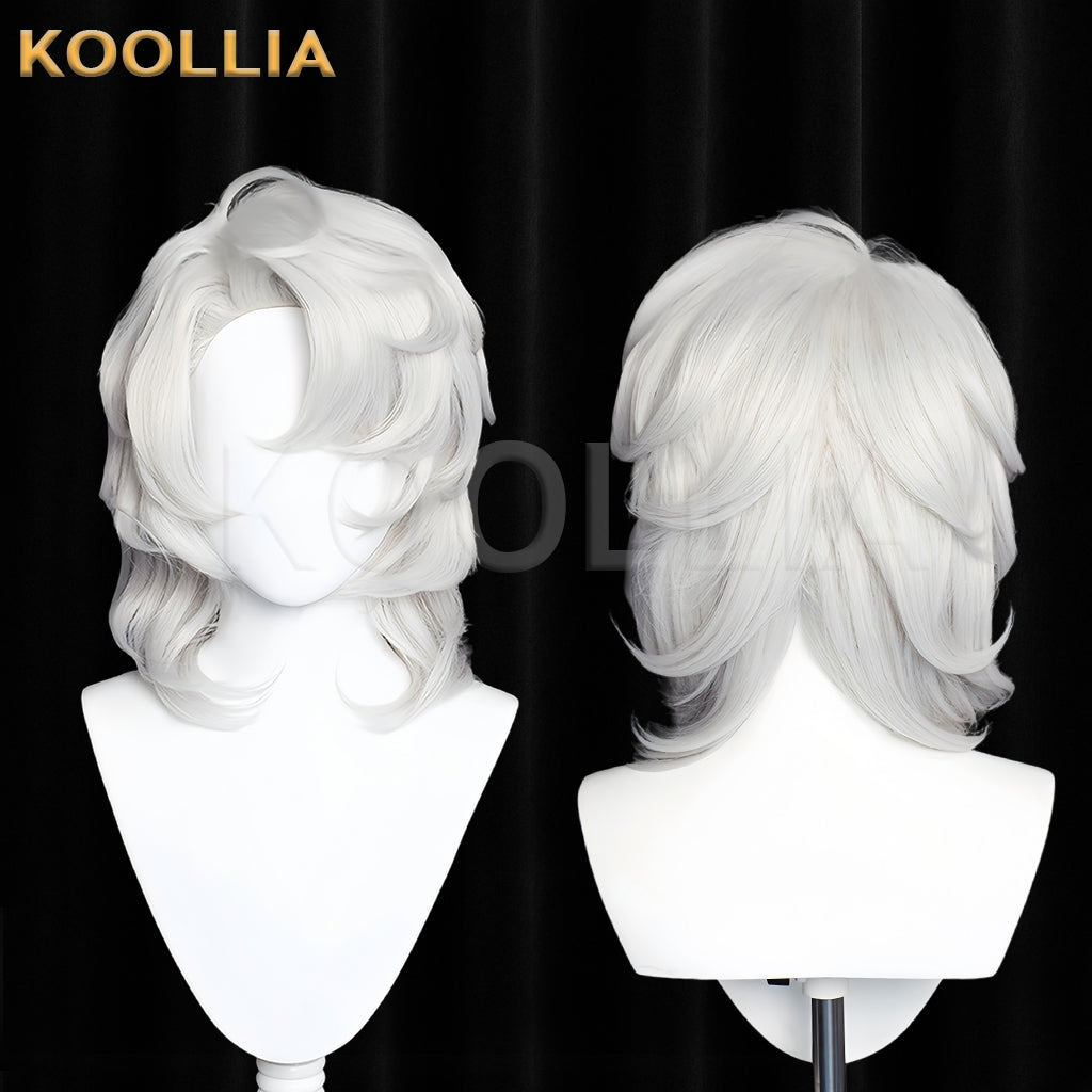 Demon Slayer Rui Short White Hair Basic Wig