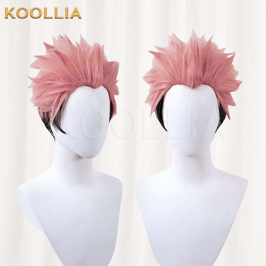 Jujutsu Kaisen Itadori Yuji/Ryomen Sukuna Kurze rosa Haare Basic Perücke
