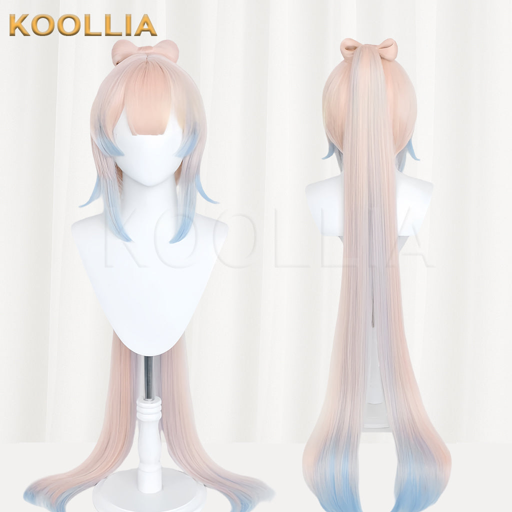 Genshin Impact Sangonomiya Kokomi Peruca Básica Longa de Cabelo Rosa