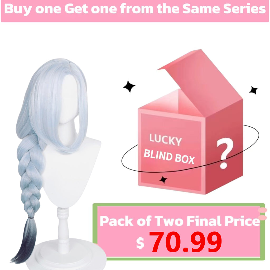 Genshin Impact Shenhe Long Blue White Hair Basic Wig