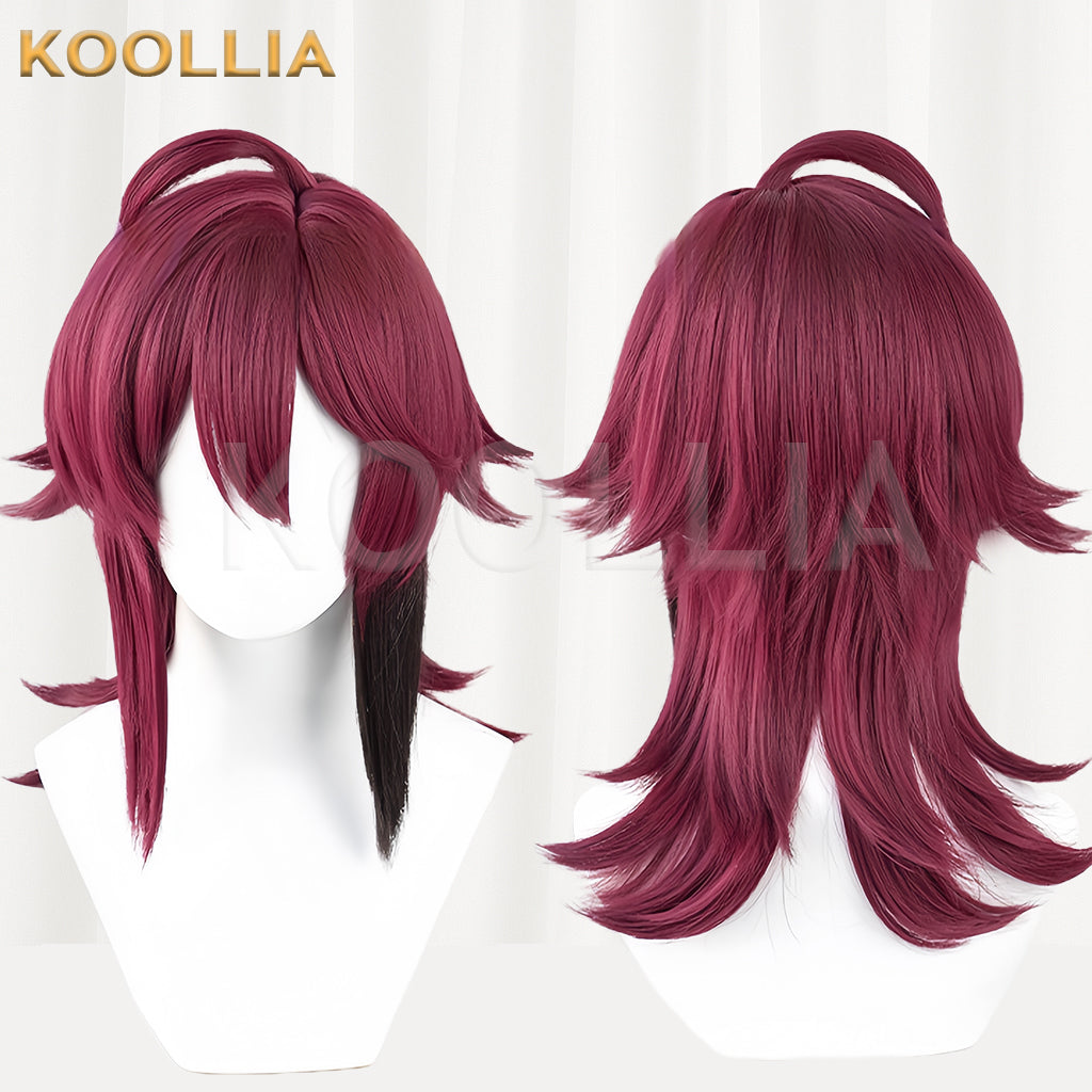 Genshin Impact Shikanoin Heizou Long Dark Red Hair Basic Wig