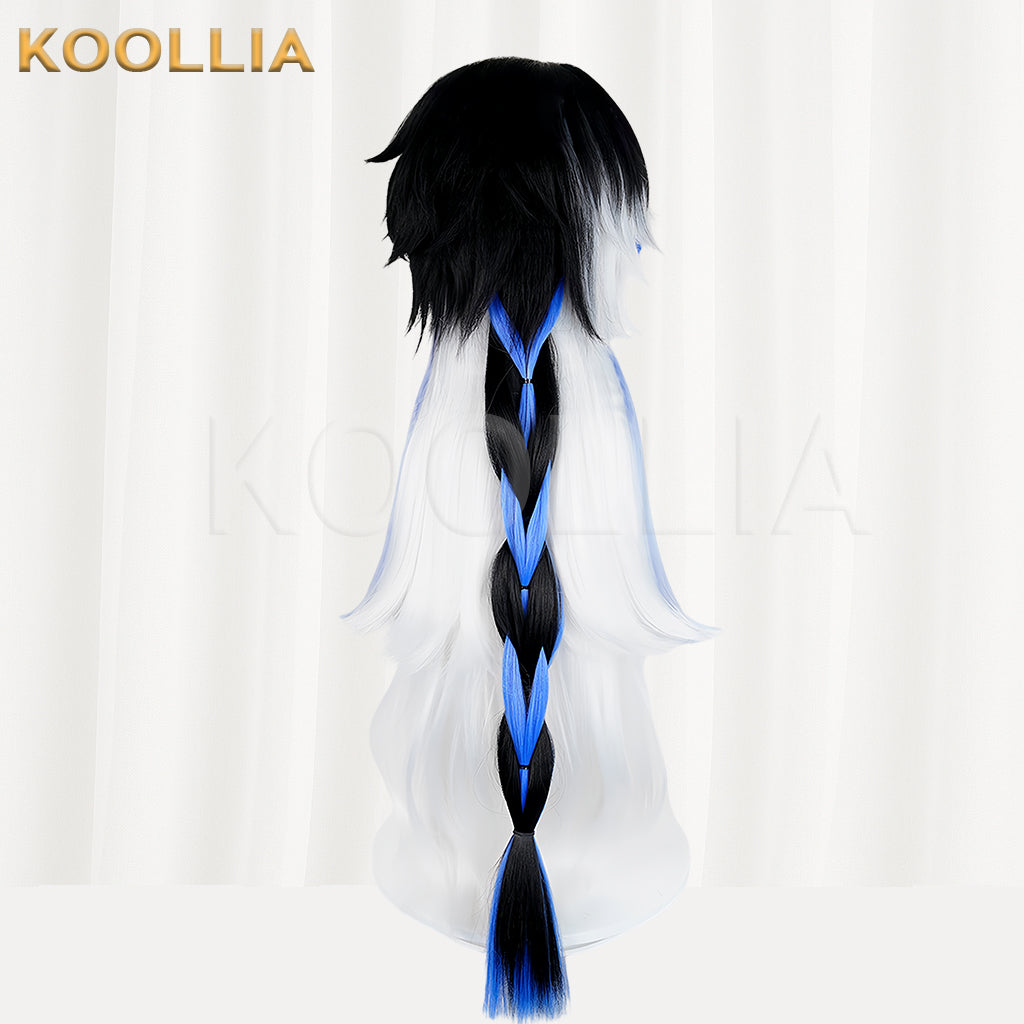 Honor of Kings Sima Yi Long Black Blue White Hair Basic Wig