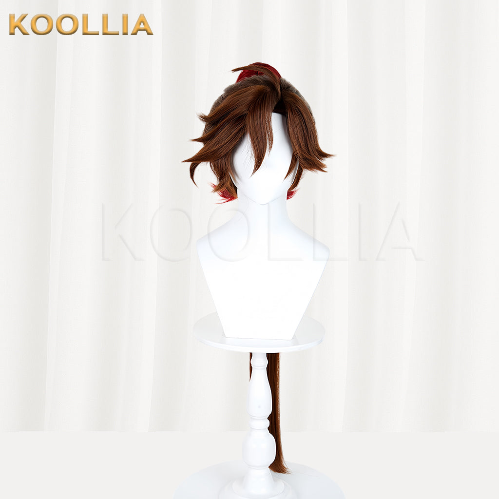 Honor of Kings Sun Quan Long Brown Red Hair Basic Wig