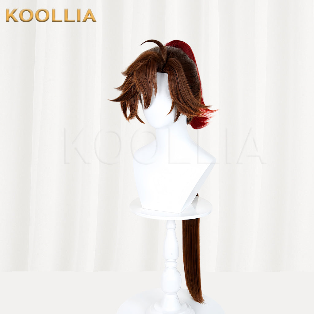 Honor of Kings Sun Quan Long Brown Red Hair Basic Wig