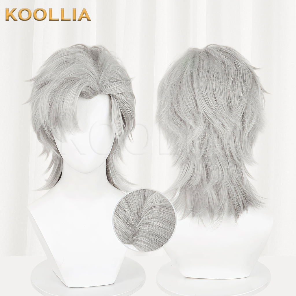 Love and Deepspace Sylus Short/Long Silver Grey Hair Basic Wig